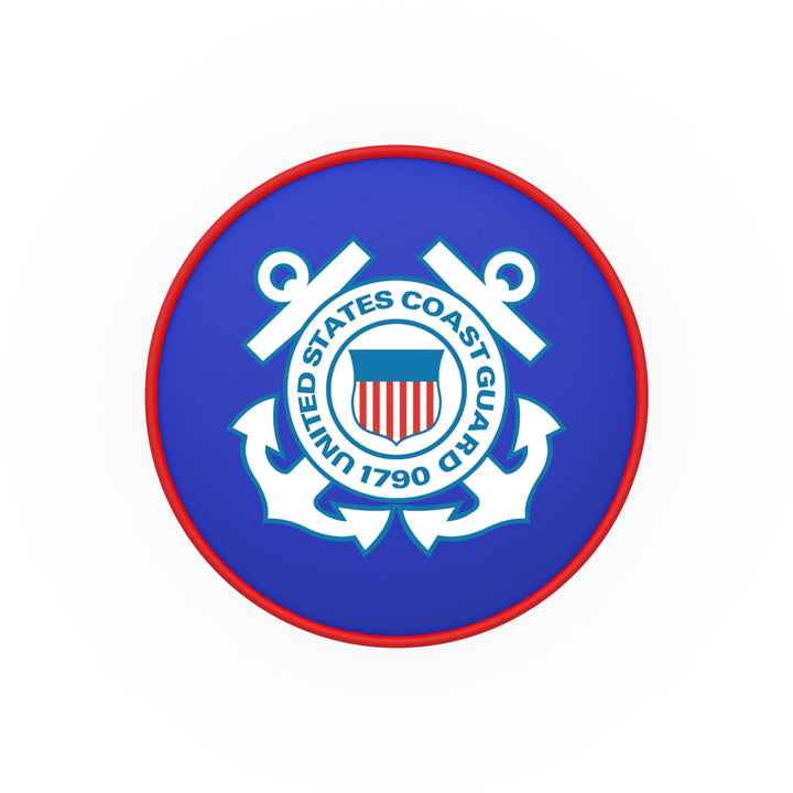 Coast Guard Seal Backless Stool (Chrome Finish)*