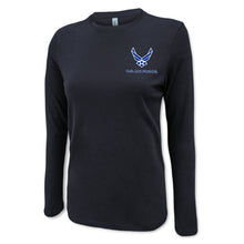 Load image into Gallery viewer, Air Force Wings Ladies Left Chest Long Sleeve