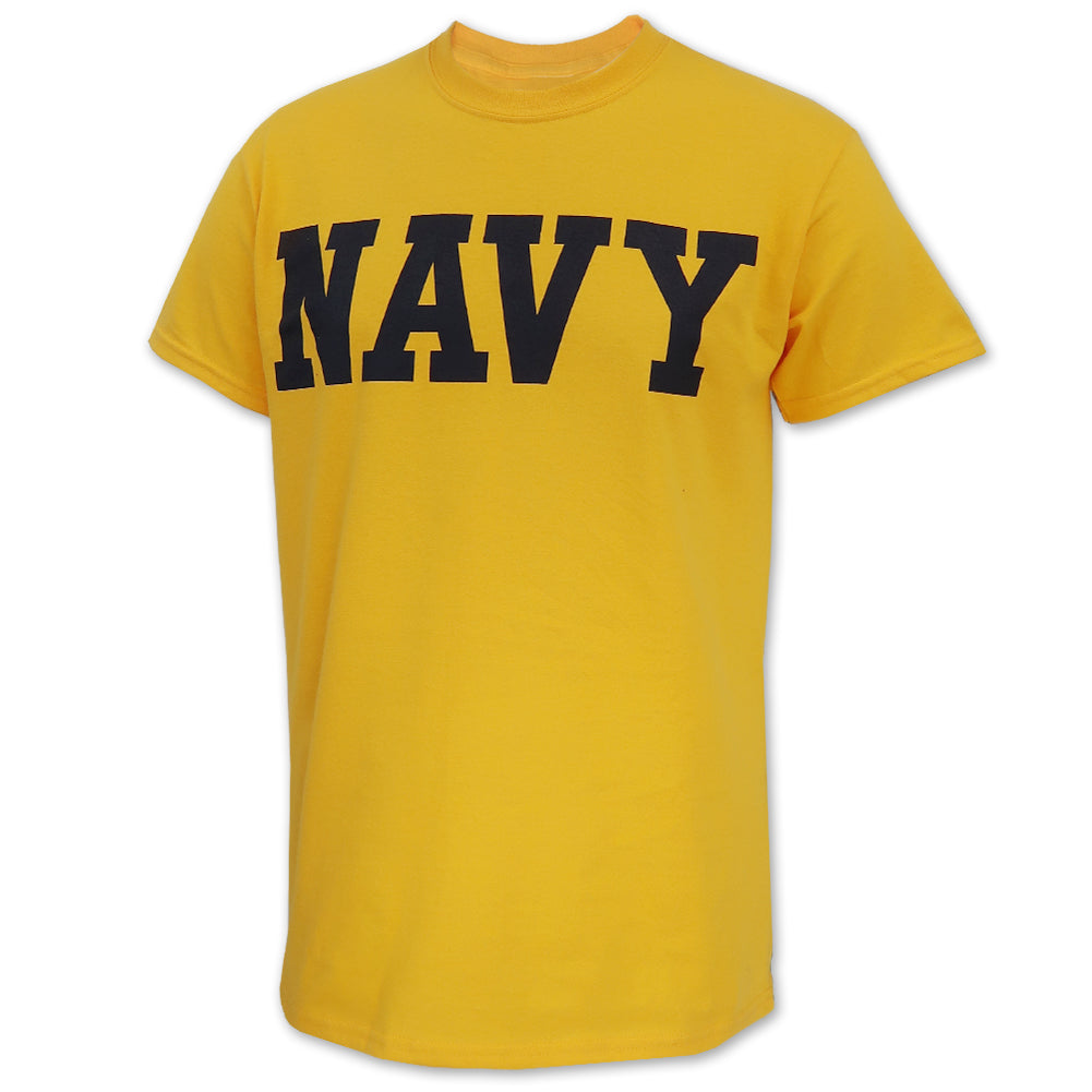 Navy T-Shirts: Navy Core T-Shirt in Gold Men's T-Shirts