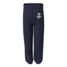 Load image into Gallery viewer, Navy Anchor Youth Sweatpants