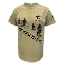 Load image into Gallery viewer, Army Squad This We&#39;ll Defend T-Shirt (Tan)