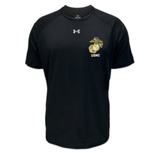 Load image into Gallery viewer, Marines Under Armour Left Chest EGA Tech T-Shirt (Black)