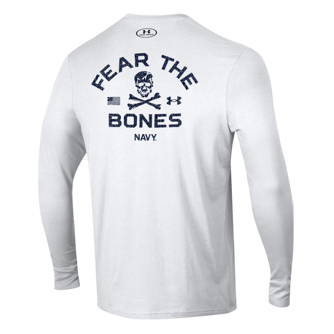 Navy Under Armour 2-Sided Fear the Bones Long Sleeve T-Shirt (White)