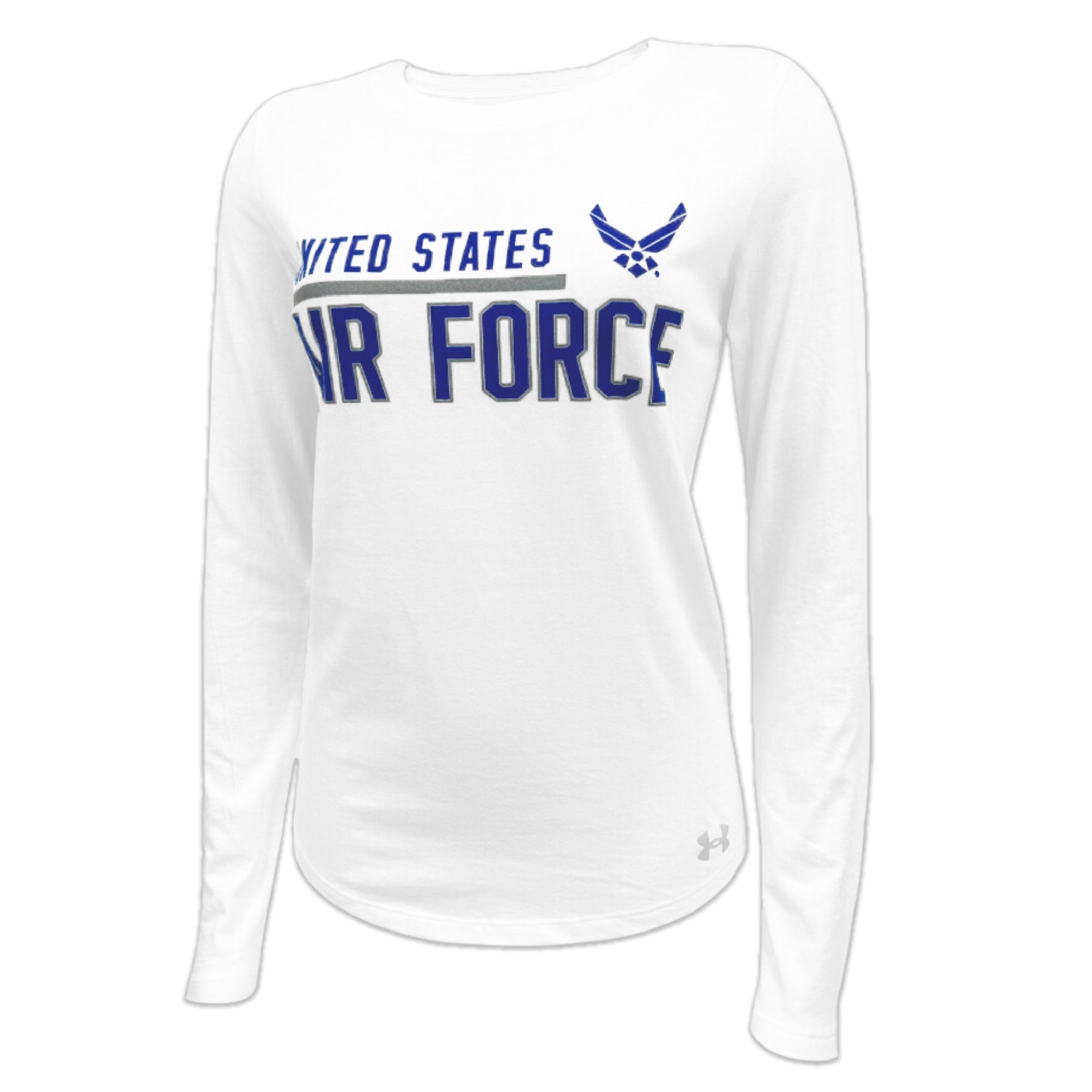 United States Air Force Ladies Under Armour Long Sleeve T-Shirt (White)