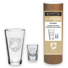Load image into Gallery viewer, Army West Point 16oz Deep Etched Pub Glass and 2oz Classic Shot Glass (Clear)