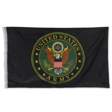 Load image into Gallery viewer, Army Circle Seal Logo Double Sided 3&#39;x5&#39; Flag (Black)