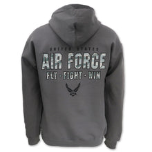 Load image into Gallery viewer, United States Air Force Fly Fight Win Camo Hood (Charcoal)