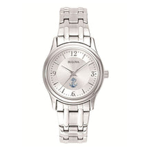 Load image into Gallery viewer, Navy Anchor Ladies Bulova Stainless Steel Bracelet Watch (Silver)