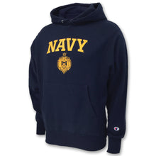 Load image into Gallery viewer, USNA ISSUE CHAMPION REVERSE WEAVE HOOD (NAVY) 2