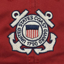 Load image into Gallery viewer, COAST GUARD SEAL VETERAN TWILL HAT (RED) 2