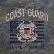 Load image into Gallery viewer, COAST GUARD YOUTH VINTAGE STENCIL T-SHIRT (CAMO)