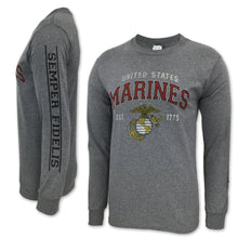 Load image into Gallery viewer, MARINES GLOBE EST. 1775 LONG SLEEVE T-SHIRT (GREY) 6