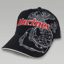 Load image into Gallery viewer, MARINES SIDE BILL HAT BLACK