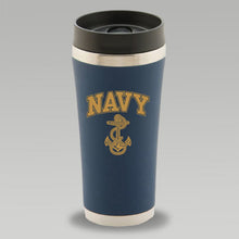 Load image into Gallery viewer, NAVY ANCHOR STAINLESS STEEL TUMBLER
