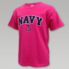 Load image into Gallery viewer, NAVY YOUTH ARCH ANCHOR T (PINK)