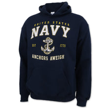Load image into Gallery viewer, UNITED STATES NAVY ANCHORS AWEIGH HOOD (NAVY) 1