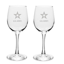 Load image into Gallery viewer, Army Star Set of Two 12oz Wine Glasses with Stem