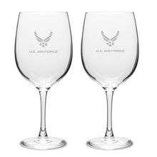 Load image into Gallery viewer, Air Force Wings Set of Two 19oz Wine Glasses with Stem