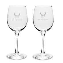 Load image into Gallery viewer, Air Force Wings Set of Two 12oz Wine Glasses with Stem