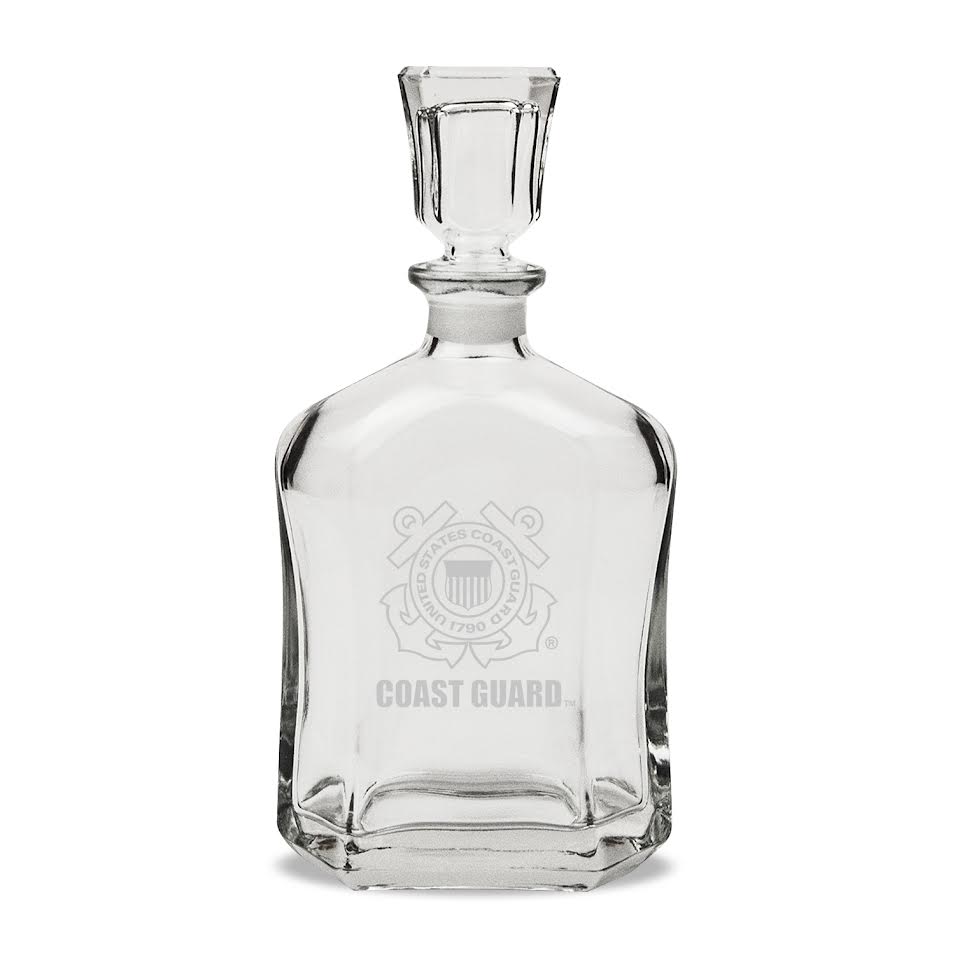 Coast Guard Seal 23.75oz Crystal Whiskey Decanter*