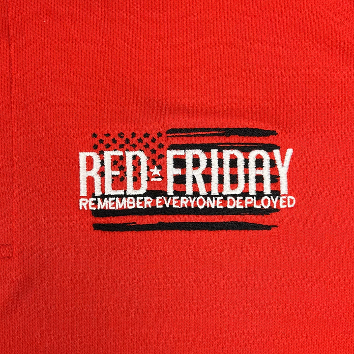 RED Friday Embroidered Performance Polo (Red)