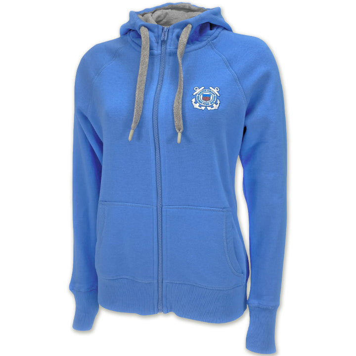 Coast Guard Ladies Victory Full Zip Hood (Columbia Blue)