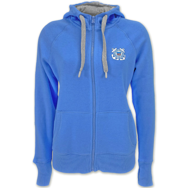 Coast Guard Ladies Victory Full Zip Hood (Columbia Blue)