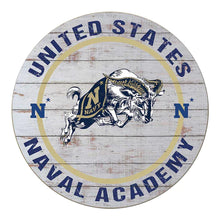 Load image into Gallery viewer, Weathered Helmet Sign Naval Academy Midshipmen (20x20)