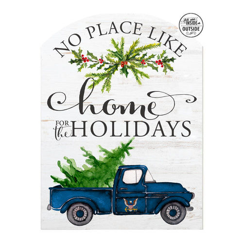 Navy Home for the Holidays Marquee Sign (16x22)