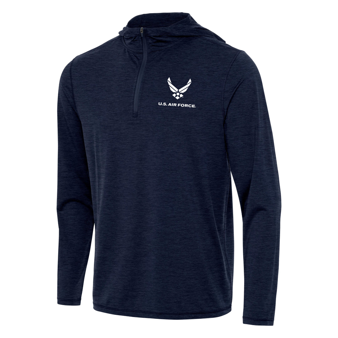 U.S. Air Force Men's Tidy 1/4 Zip Pullover Hood (Navy Heather)*
