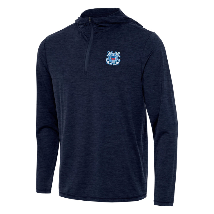 U.S. Coast Guard Men's Tidy 1/4 Zip Pullover Hood (Navy Heather)*