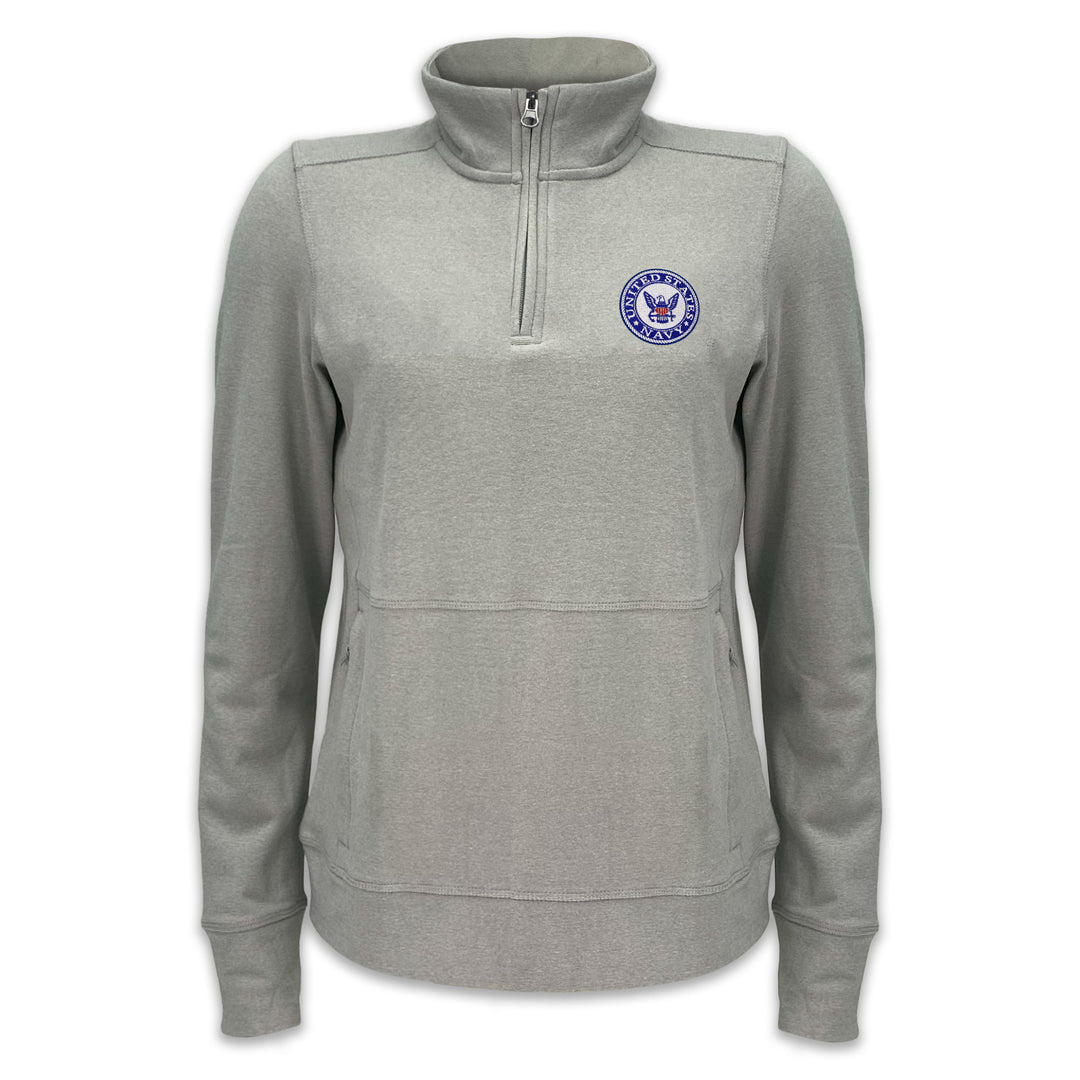 Navy Ladies Crush 1/4 Zip Pullover (Grey)