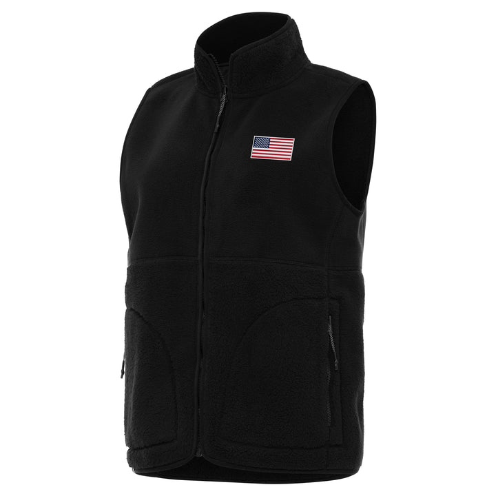 American Flag Women's Nostalgic Full Zip Vest (Black)*