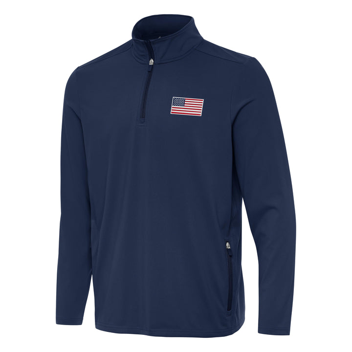 American Flag Men's Perilous 1/4 Zip Pullover (Navy)*