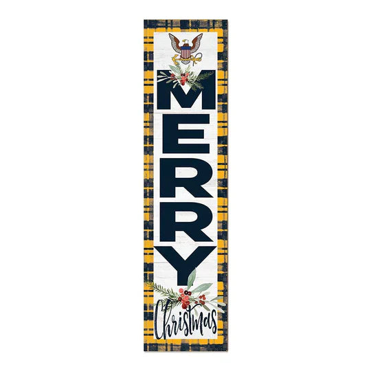 Navy Merry Christmas Sign (11x46)*