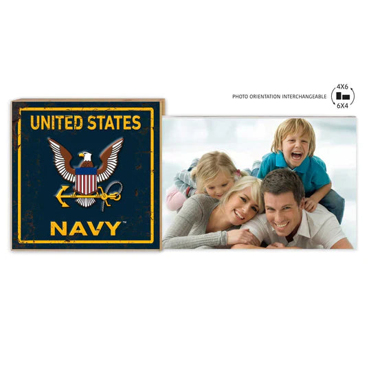 Navy Faux Rusted Floating Picture Frame*