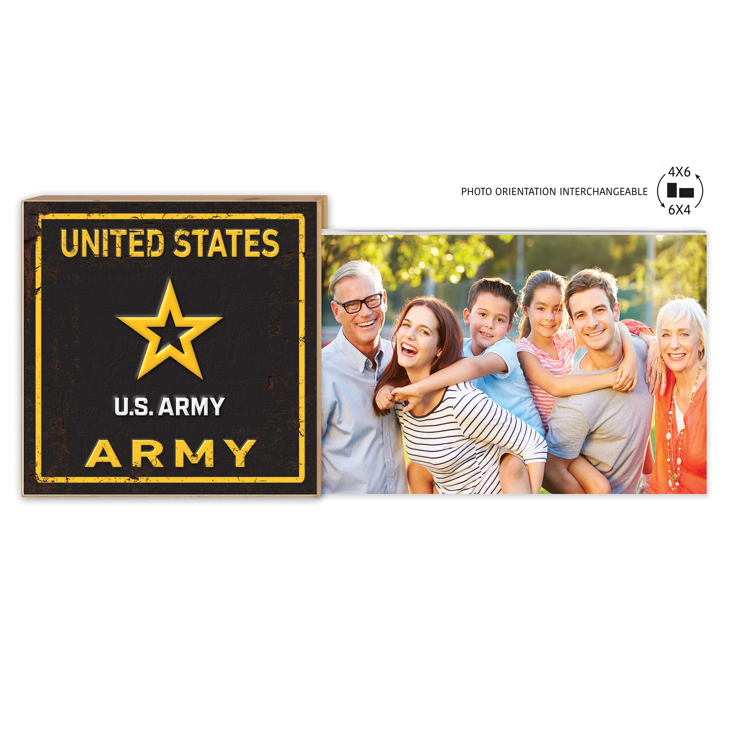 Army Faux Rusted Floating Picture Frame