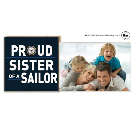 Navy Floating Picture Frame Military Proud Sister
