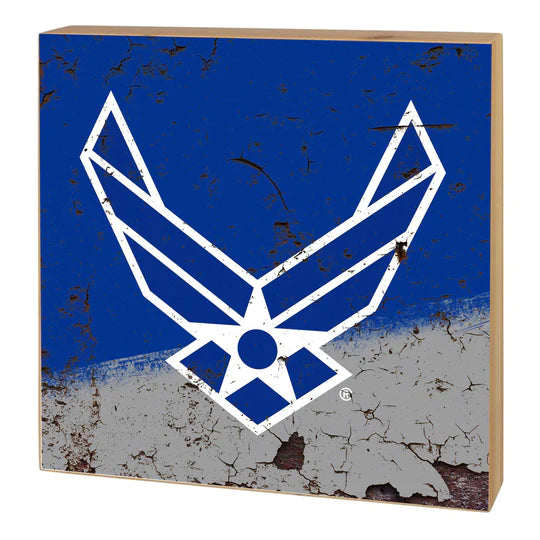 Air Force Wings 5x5 Distressed Block