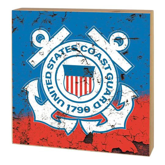 Coast Guard Seal 5x5 Distressed Block