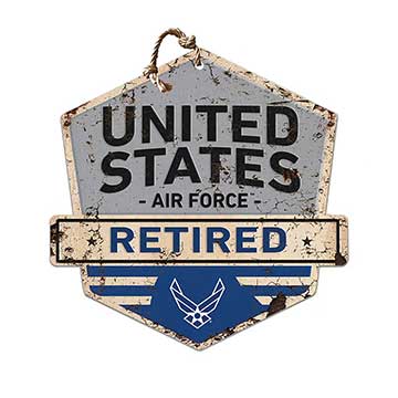 Rustic Badge Retired Sign Air Force