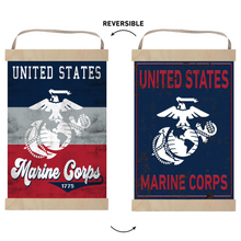 Load image into Gallery viewer, Marines Reversible Banner Sign Retro Multi Color*