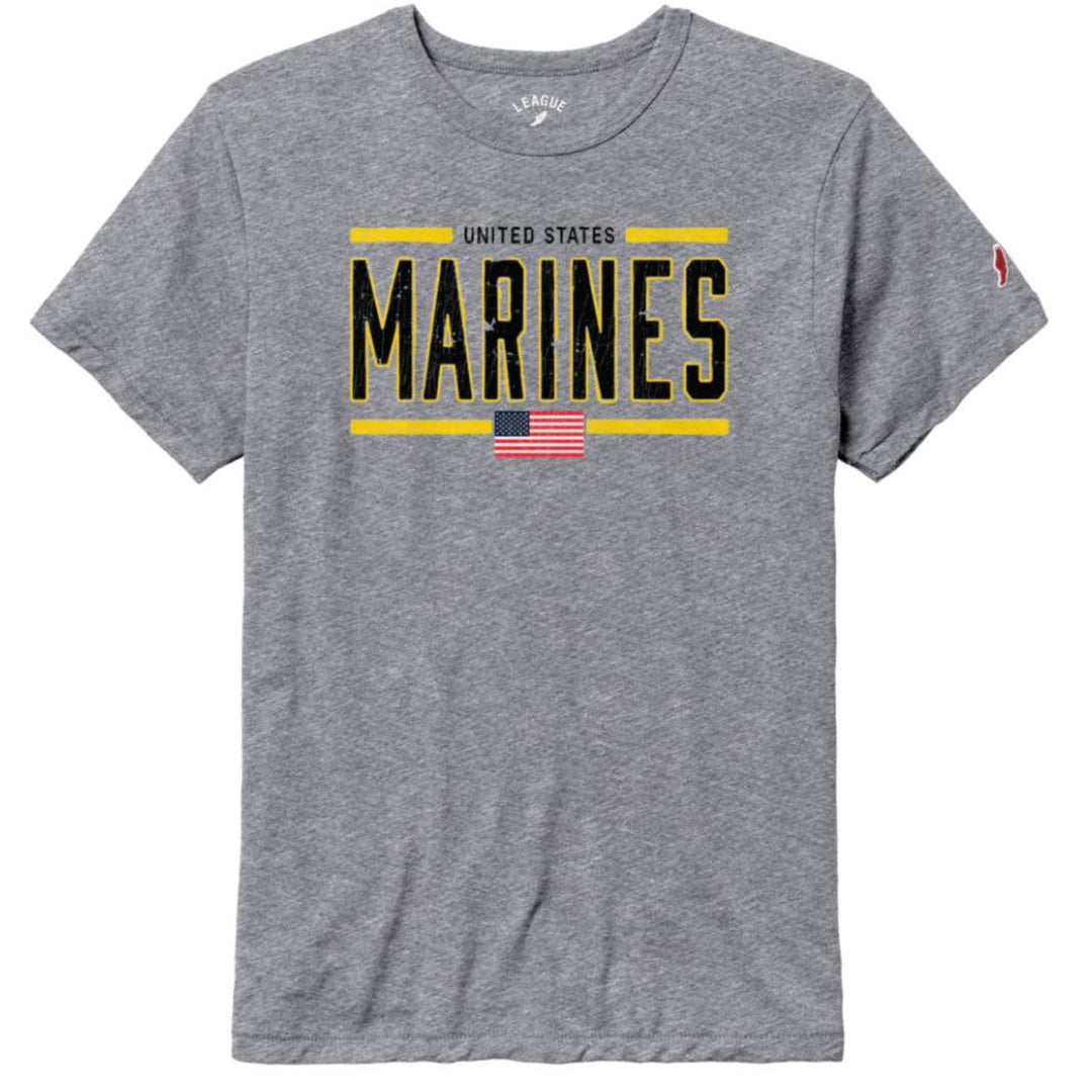 United States Marines Flag Vintage T-Shirt (Grey)