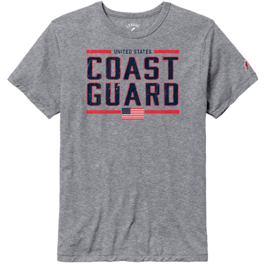 United States Coast Guard Flag Vintage T-Shirt (Grey)