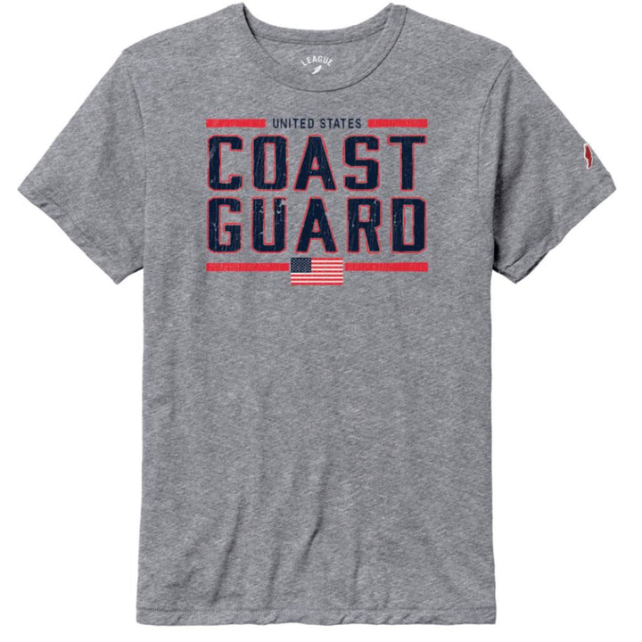 United States Coast Guard Flag Vintage T-Shirt (Grey)