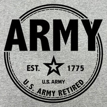 Load image into Gallery viewer, Army Retired Left Chest Long Sleeve T-Shirt