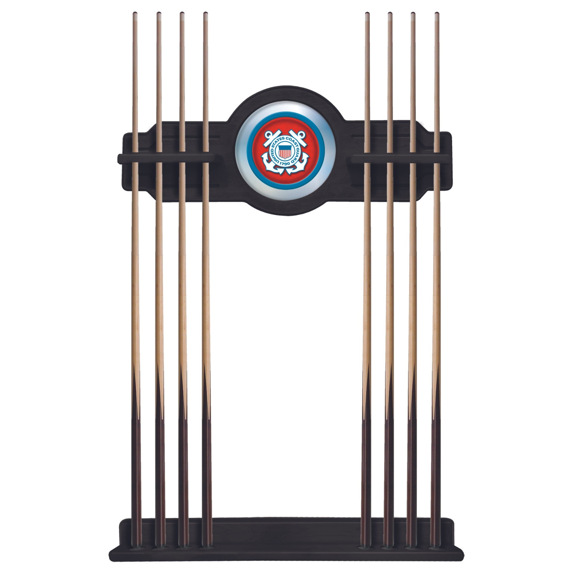 Coast Guard Seal Solid Wood Cue Rack