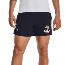 Load image into Gallery viewer, Navy Anchor Under Armour Men&#39;s Launch Run 5&quot; Shorts (Black)