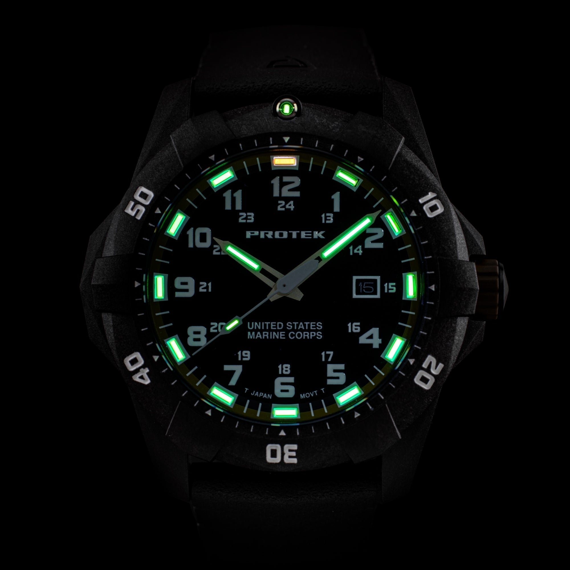 ProTek USMC Carbon Composite Dive Watch - Carbon/Black/Blue (Black