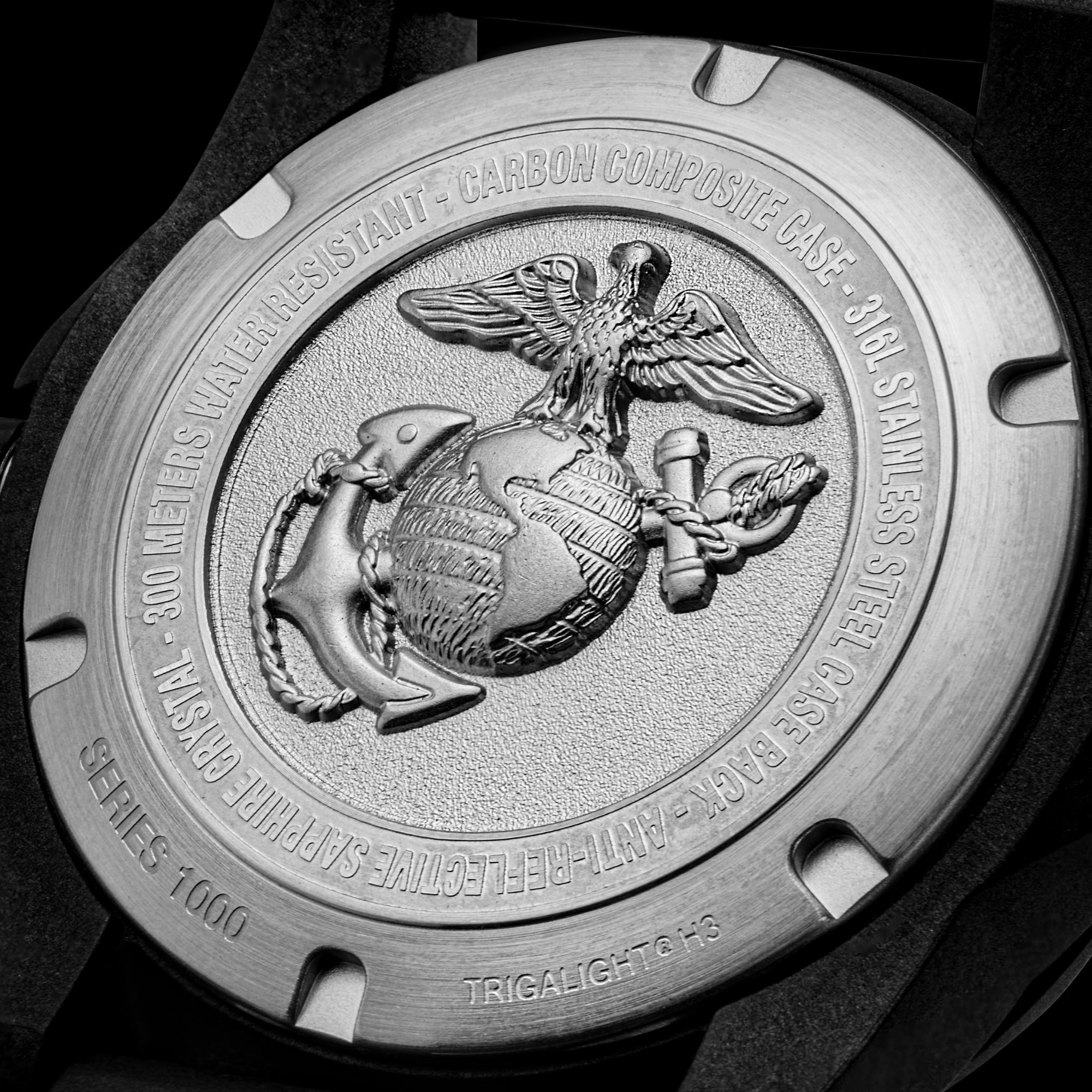 ProTek USMC Carbon Composite Dive Watch - Carbon/Black/Blue (Black